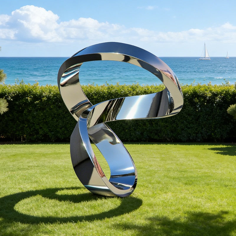 Stainless Steel Polished Ring Loop Sculpture EFS-46