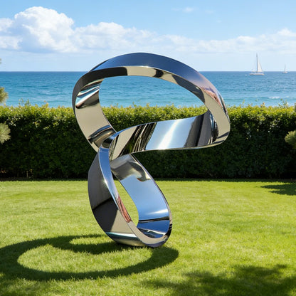 Stainless Steel Polished Ring Loop Sculpture EFS-46