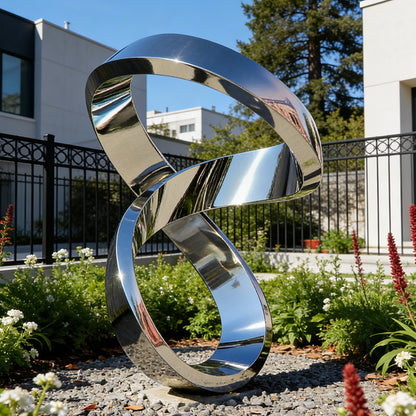 Stainless Steel Polished Ring Loop Sculpture EFS-46