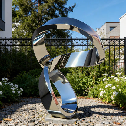 Stainless Steel Polished Ring Loop Sculpture EFS-46