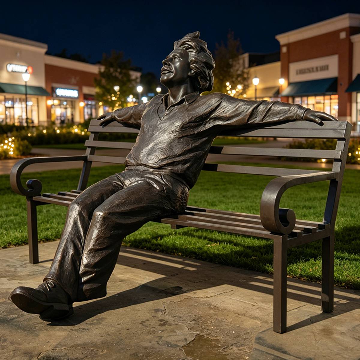 Life Size Scientist Albert Einstein Sitting Bronze Sculpture EFB-15