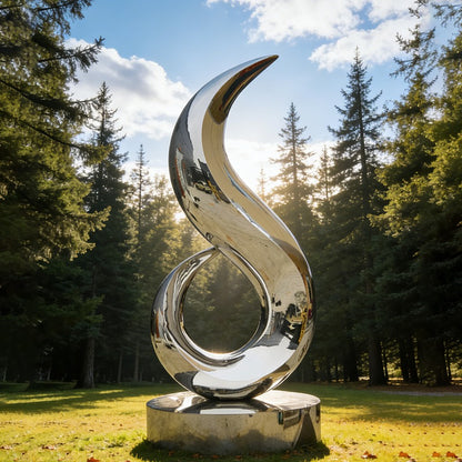 Flowing Modern Outdoor Stainless Steel Abstract S-Shape Sculpture EFS-48