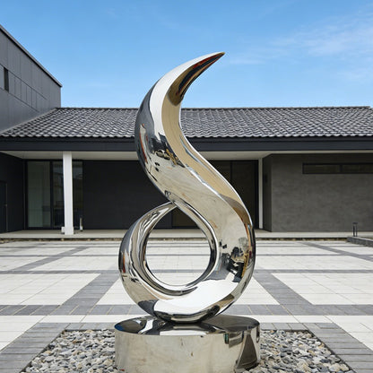 Flowing Modern Outdoor Stainless Steel Abstract S-Shape Sculpture EFS-48