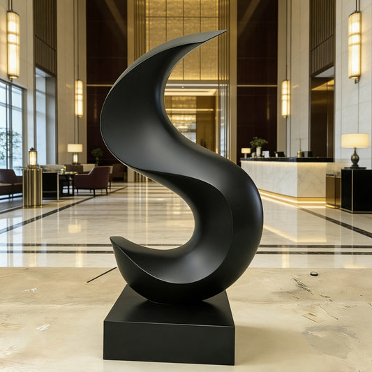 Stainless Steel Black Abstract Sculpture EFS-73