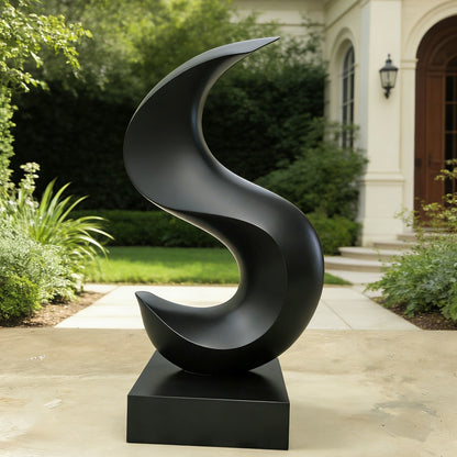 Stainless Steel Black Abstract Sculpture for Garden & Indoor Decor