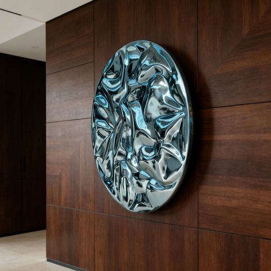 blue wave sculpture for wall