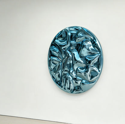 blue wave sculpture for wall