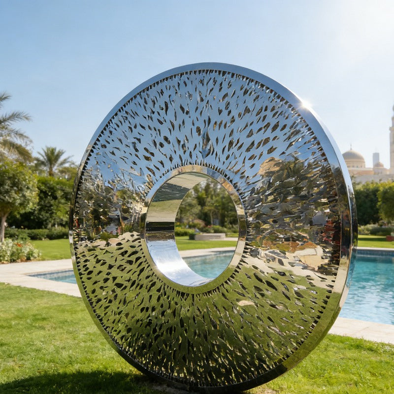 Stainless Steel Hollow Disc Sculpture EFS-79