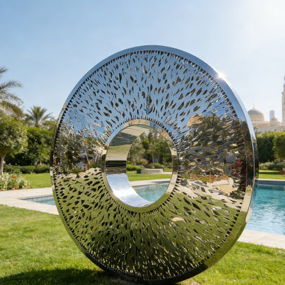 Stainless Steel Hollow Disc Sculpture EFS-79