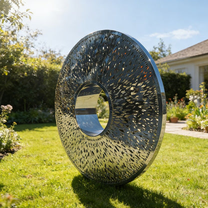 Stainless Steel Hollow Disc Sculpture EFS-79