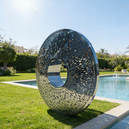 Stainless Steel Hollow Disc Sculpture EFS-79
