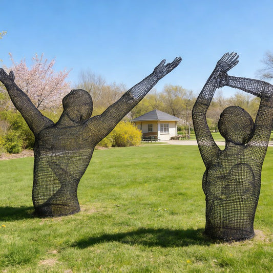 mesh human figure sculpture