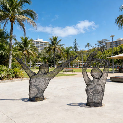 mesh human figure sculpture