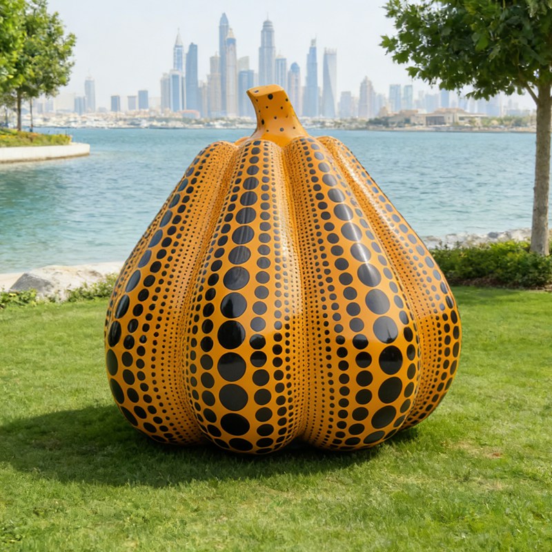 Stainless Steel Modern Pumpkin Sculpture EFS-76