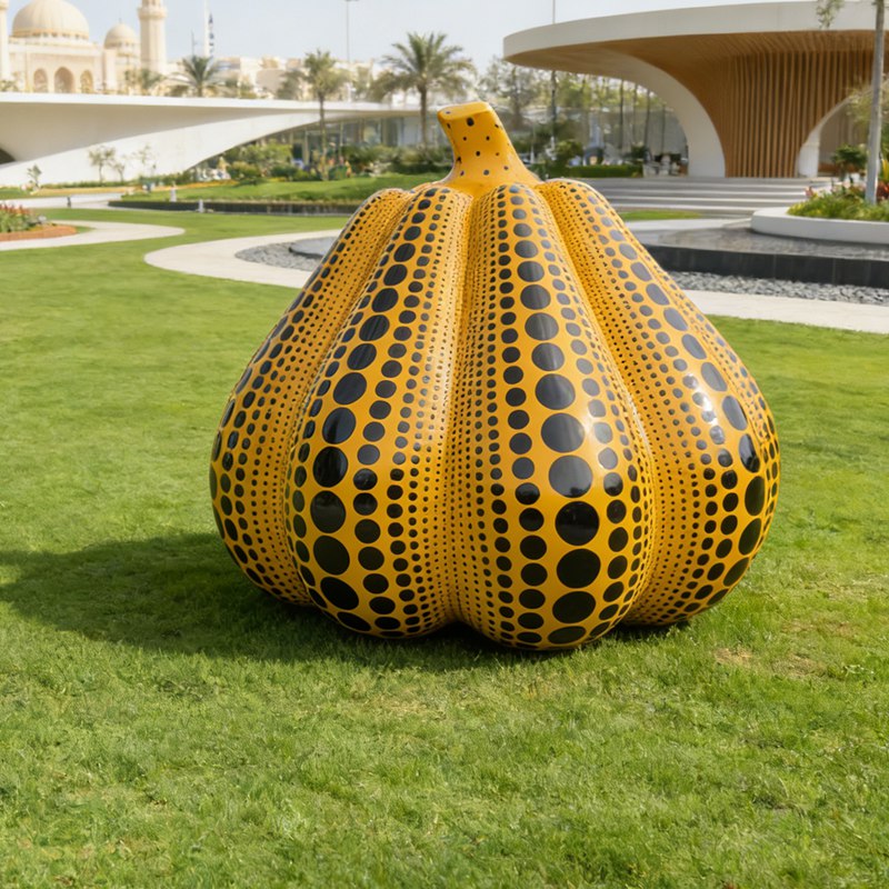 Stainless Steel Modern Pumpkin Sculpture EFS-76