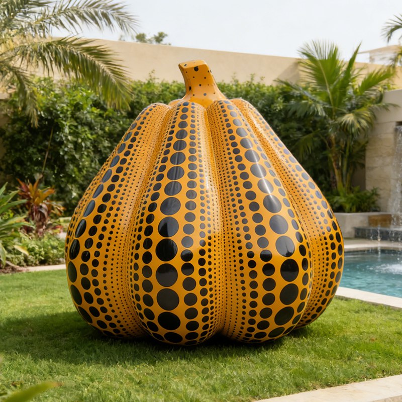 Stainless Steel Modern Pumpkin Sculpture EFS-76