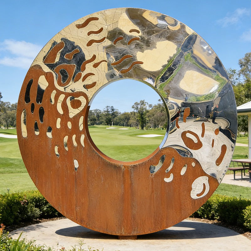 Modern Mirror-Polished Stainless Steel Heart Sculpture EFS-89