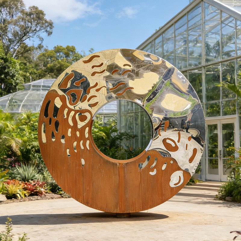 Stainless Steel with Corten Steel Sculpture