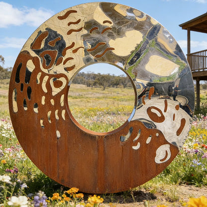 Stainless Steel with Corten Steel Sculpture