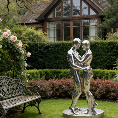 Realistic Embracing Couple Stainless Steel Sculpture EFS-20