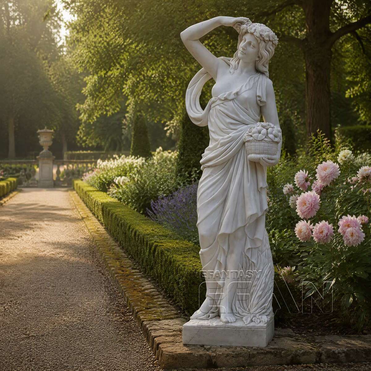 White Marble Four Seasons Goddess Statues for Garden