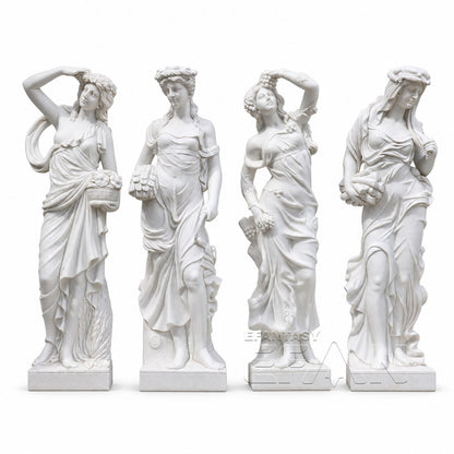 White Marble Four Seasons Goddess Statues for Garden