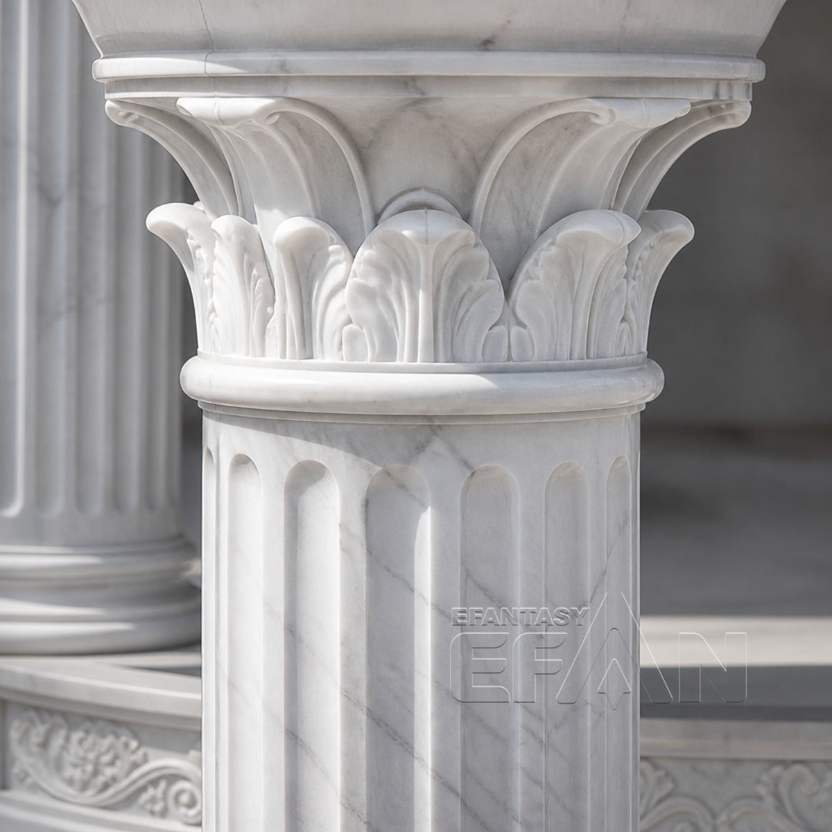 White Marble Wedding Gazebo with Copper Dome for Garden Venues