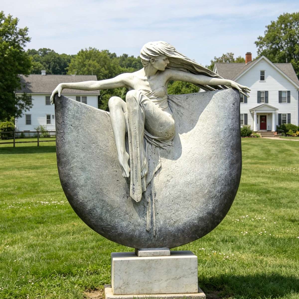 Bronze Serene Woman Sculpture