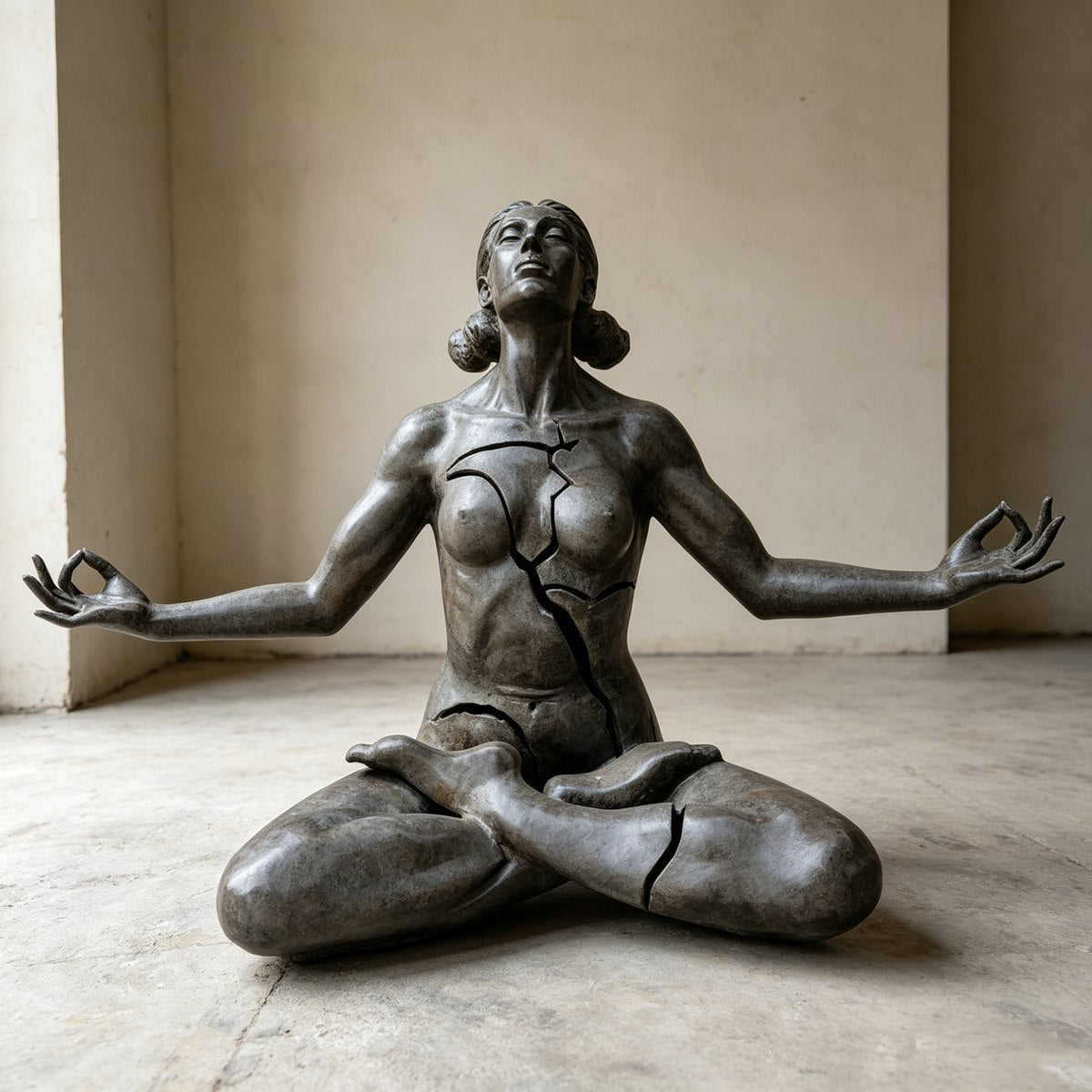 Bronze Meditating Woman Statue EFB-28
