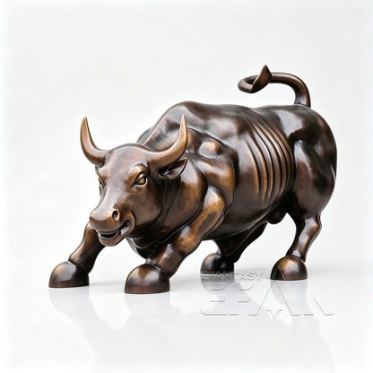 Bronze Wall Street Bull Statue Charging Bull Replica