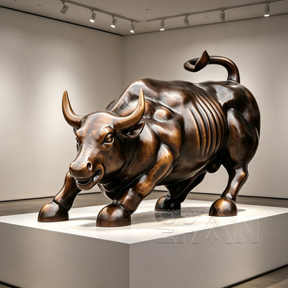 Bronze Wall Street Bull Statue Charging Bull Replica