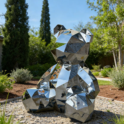 Stainless Steel Geometric Bear Sculpture