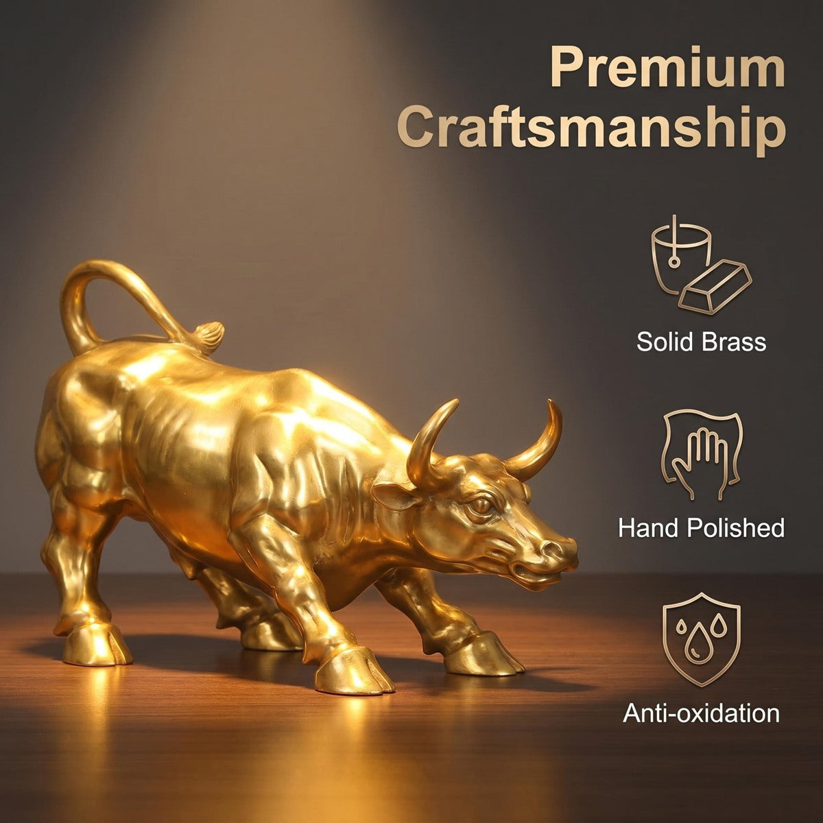 Bronze Wall Street Bull Statue Charging Bull Replica