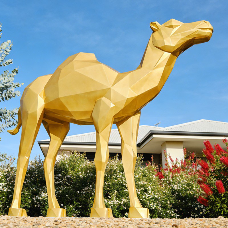 Geometric Metal Abstract Camel Sculpture for Outdoor EFS-24
