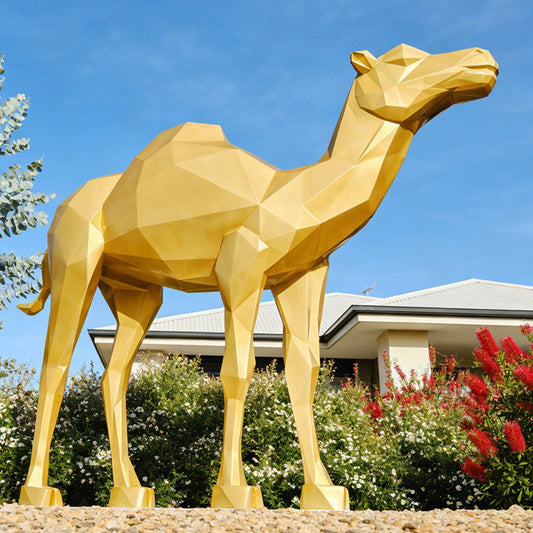 Geometric Metal Abstract Camel Sculpture for Outdoor EFS-24