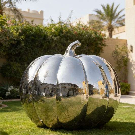 Stainless Steel Modern Pumpkin Sculpture EFS-76
