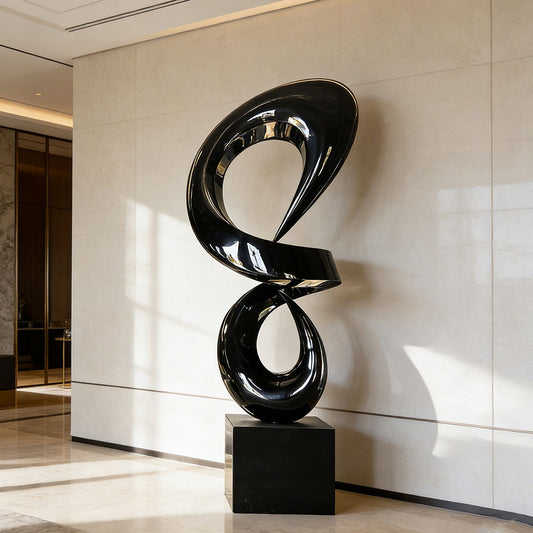 Abstract Flow Stainless Steel Sculpture – Modern Outdoor Garden & Landscape Art Statue