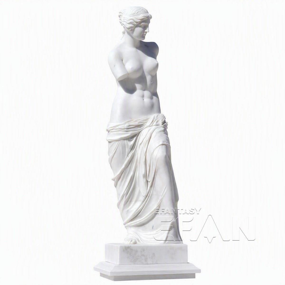 100% Hand-Carved White Marble Venus Goddess Classical Sculpture