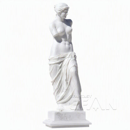 100% Hand-Carved White Marble Venus Goddess Classical Sculpture