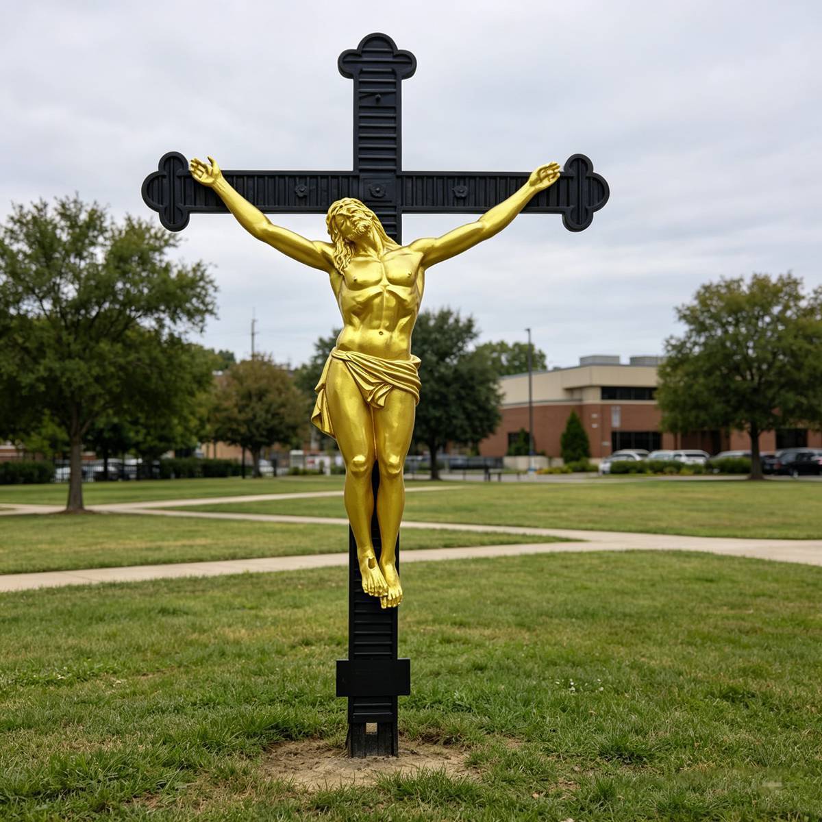 Bronze Crucifix Jesus Statue for Church & Religious Memorial