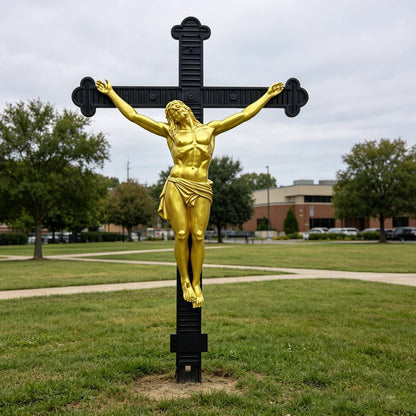 Bronze Crucifix Jesus Statue for Church & Religious Memorial