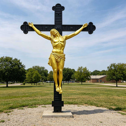 Bronze Crucifix Jesus Statue for Church & Religious Memorial