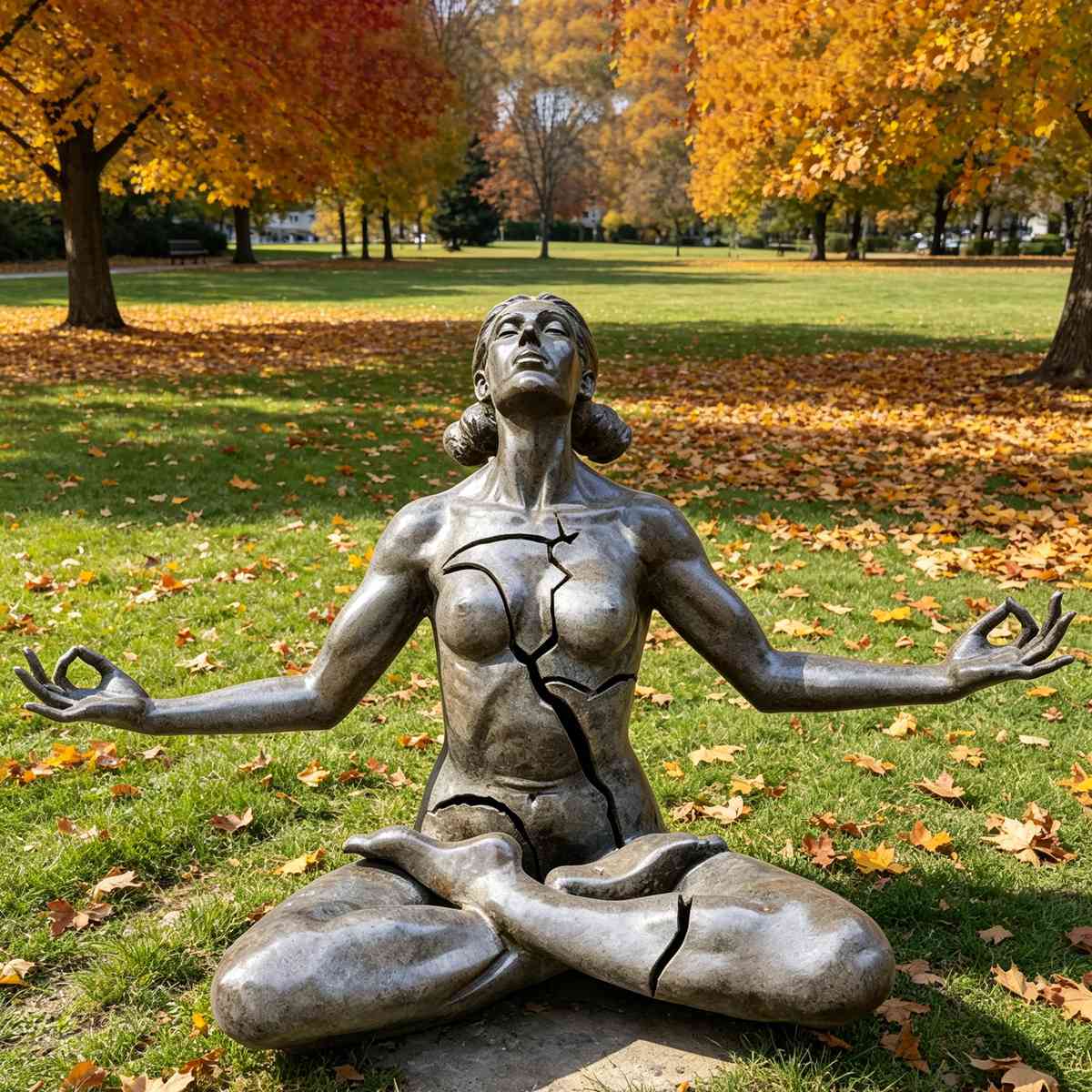 Bronze Meditating Woman Statue EFB-28