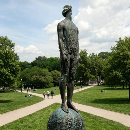 Bronze Man with Water Drop Sculpture