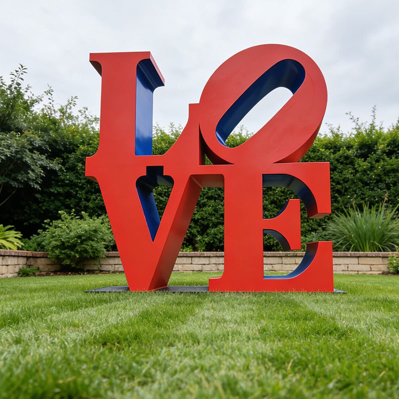 Modern Outdoor Art LOVE Letter Sculpture – in Corten Steel, Mirror