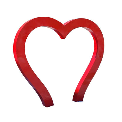 Large Red Stainless Steel Heart Statue for Lawn, Park & Plaza Decor